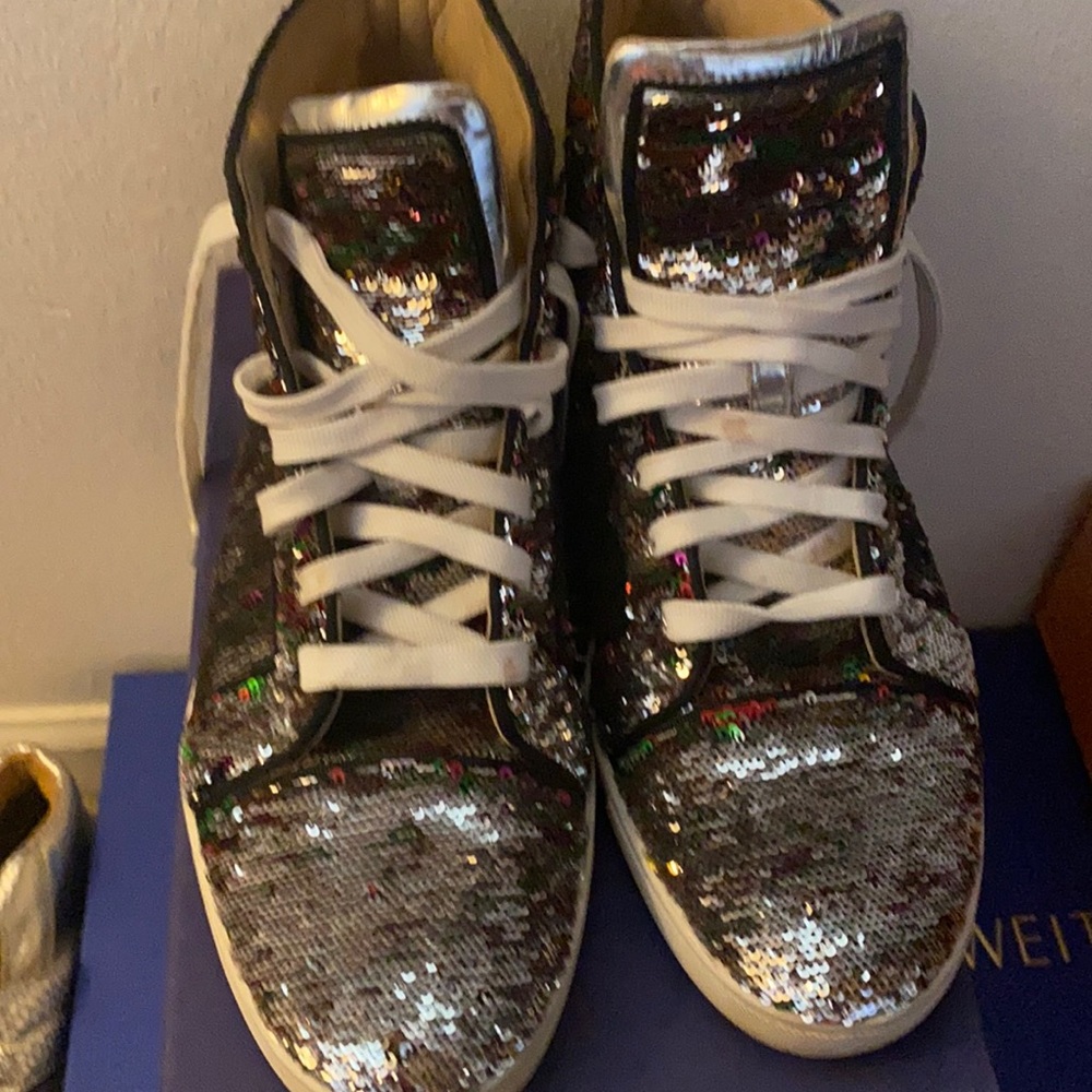Christian Louboutin metallic Sequin Bip Bip Orlato Flat Sneakers